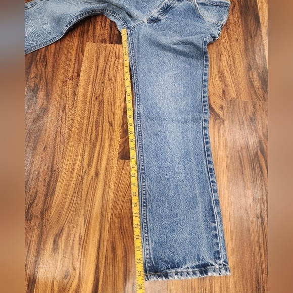 Vtg Lee Jeans Mens 33x31 Straight Leg Union Made USA Mid-rise Leather Patch - Picture 8 of 13